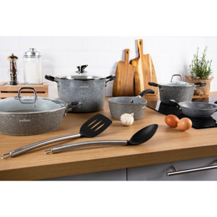 Set 5 Ustensiles de Cuisine Excelsa – Classic, Acier et Nylon Noir