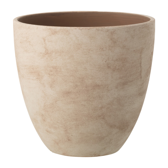 J-Line Cache-pot Rond - céramique - beige clair - large