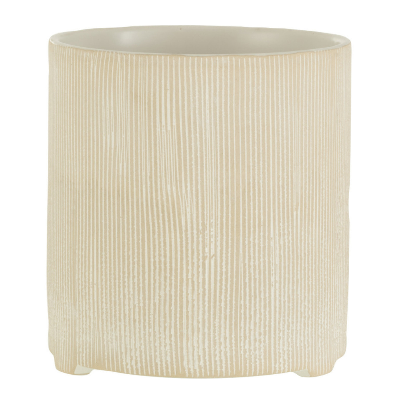 J-Line cache-pot Maria Rond - céramique - blanc - large - Ø 14.5 cm