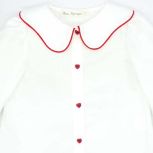 Camisa con cuello en forma de nube blanca