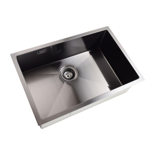 Timeless Évier de cuisine sous plan en inox 304, 68x45x21 cm, Gun Metal brossé PVD