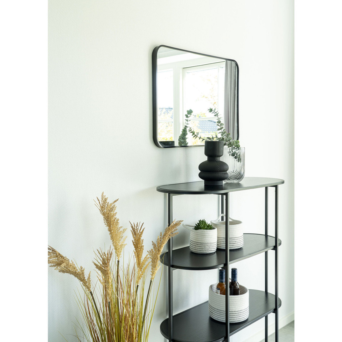 Set 3 cestini Algar in cotone bianco/grigio