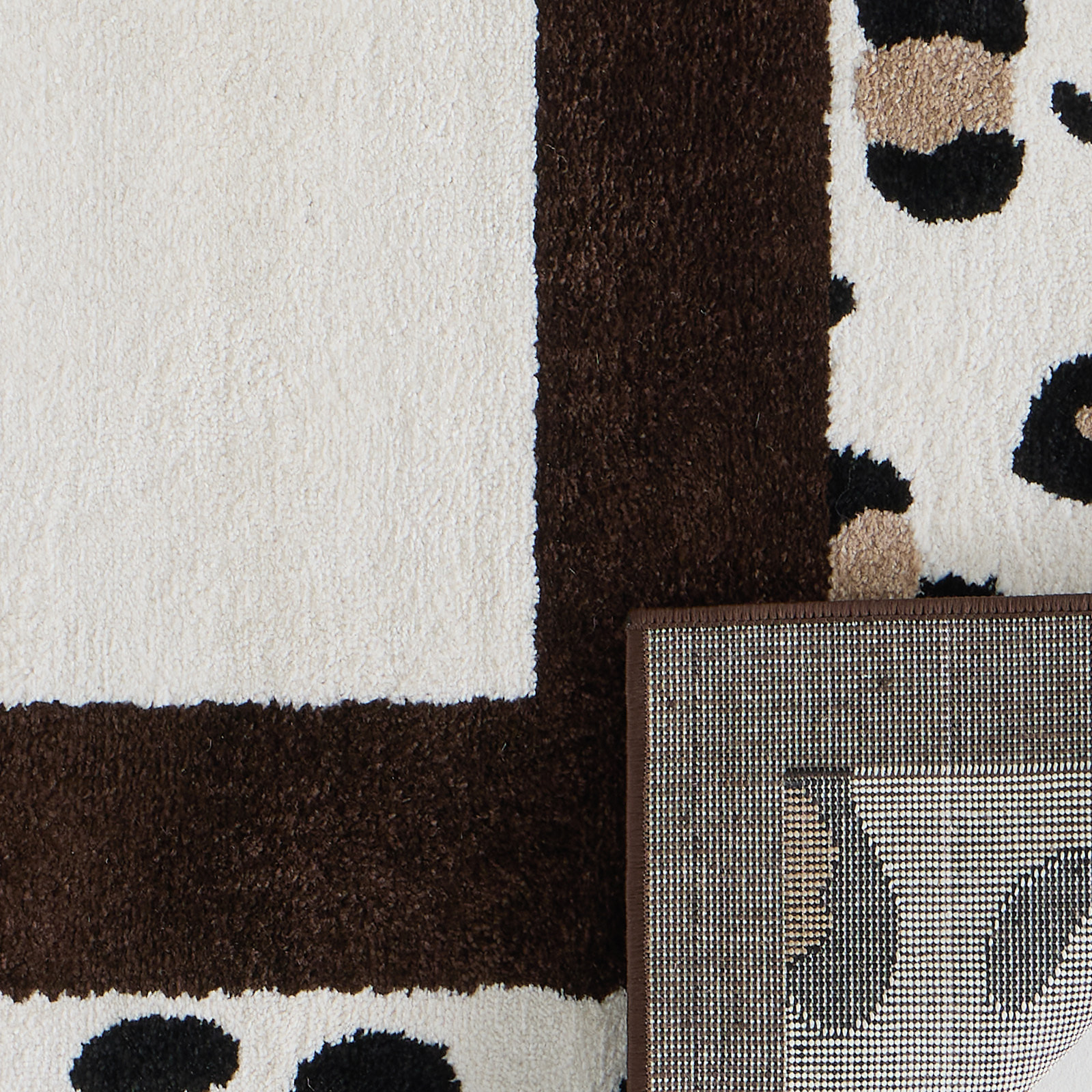LEOVAH - Tapis de salon marron à motif léopard