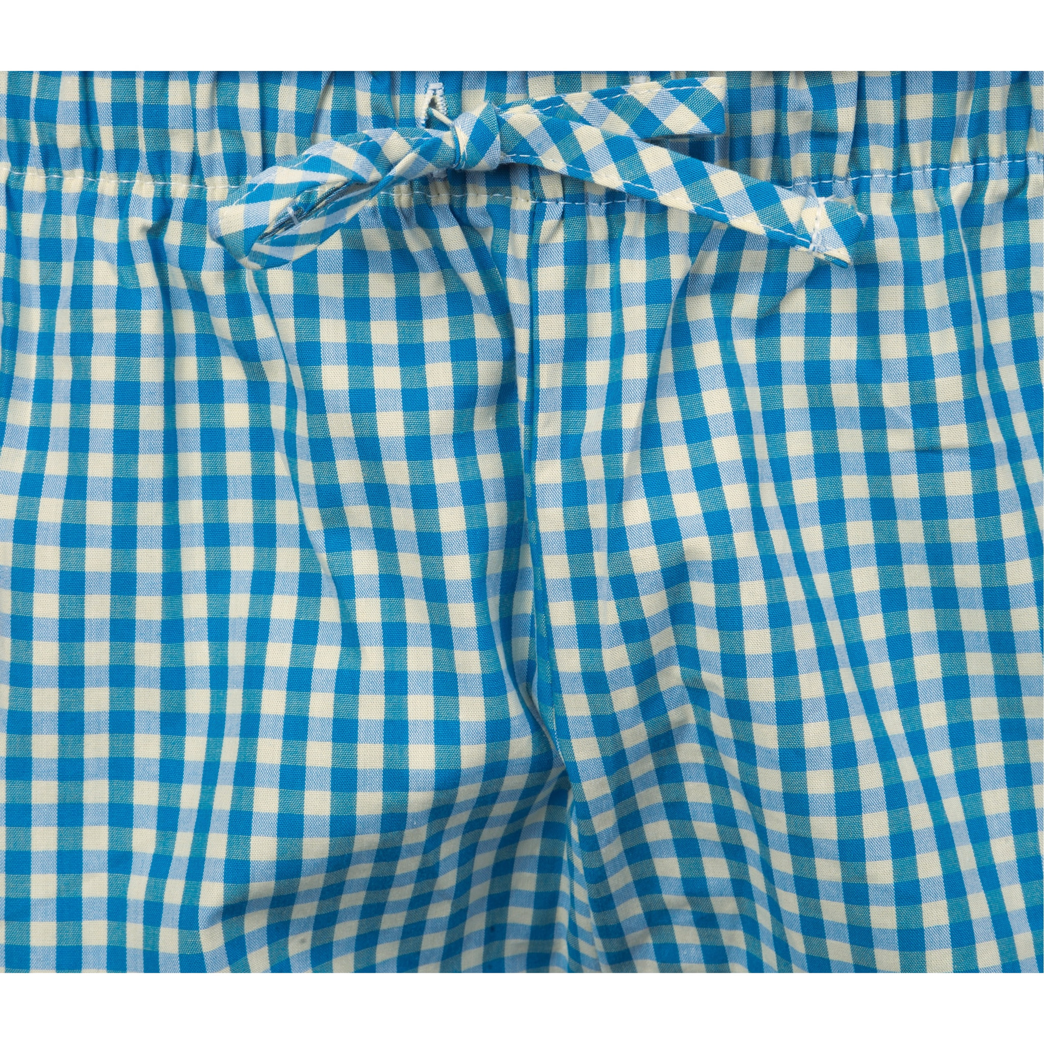 Pigiama leggero DONNA cotone bianco quadretti celesti