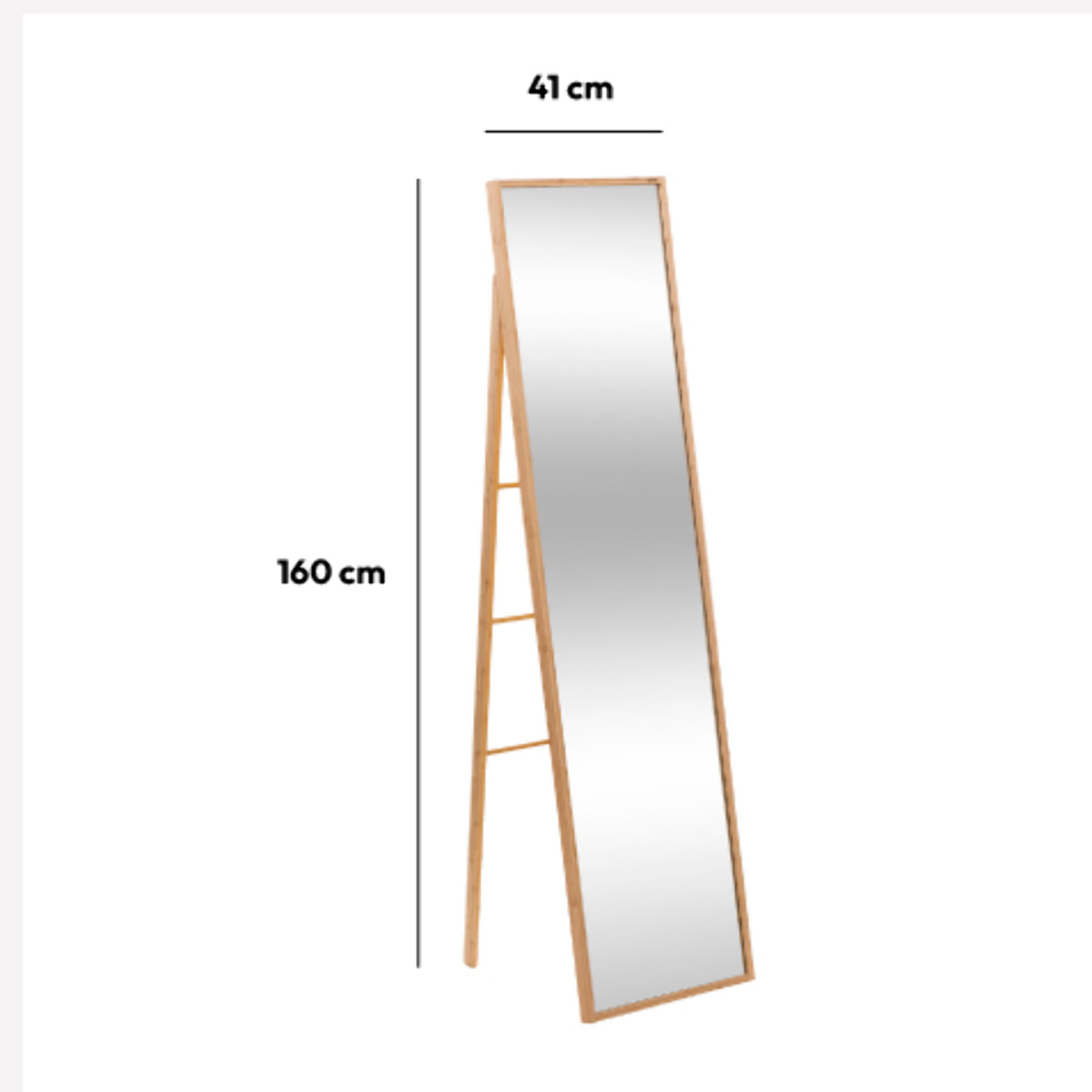 Miroir sur pied 160x41cm Bambou