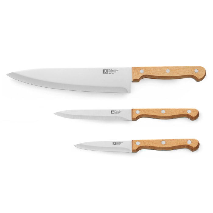 Artisan Bois - Set 3 couteaux de cuisine