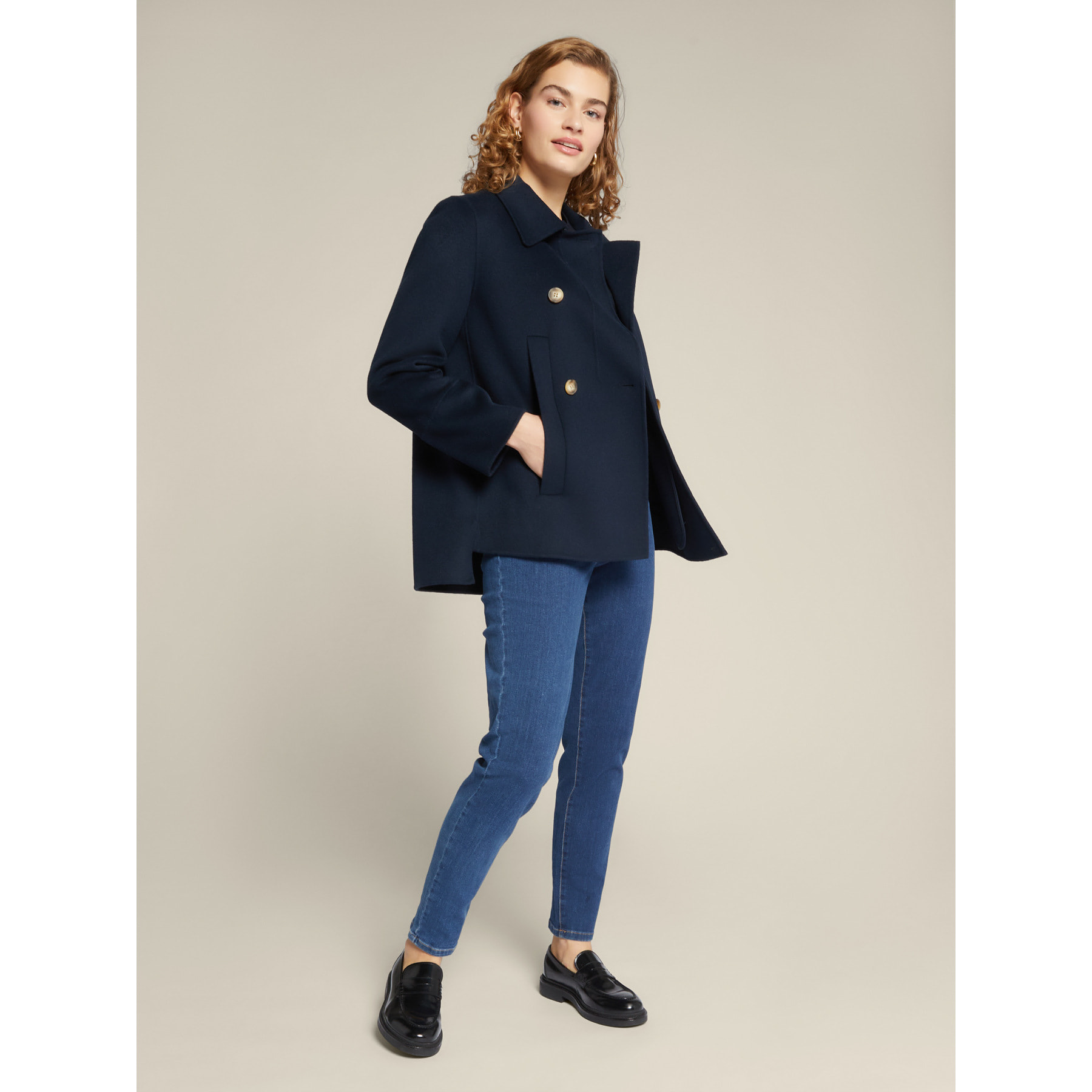 Elena Mirò - Chaquetón de tejido doble - Azul