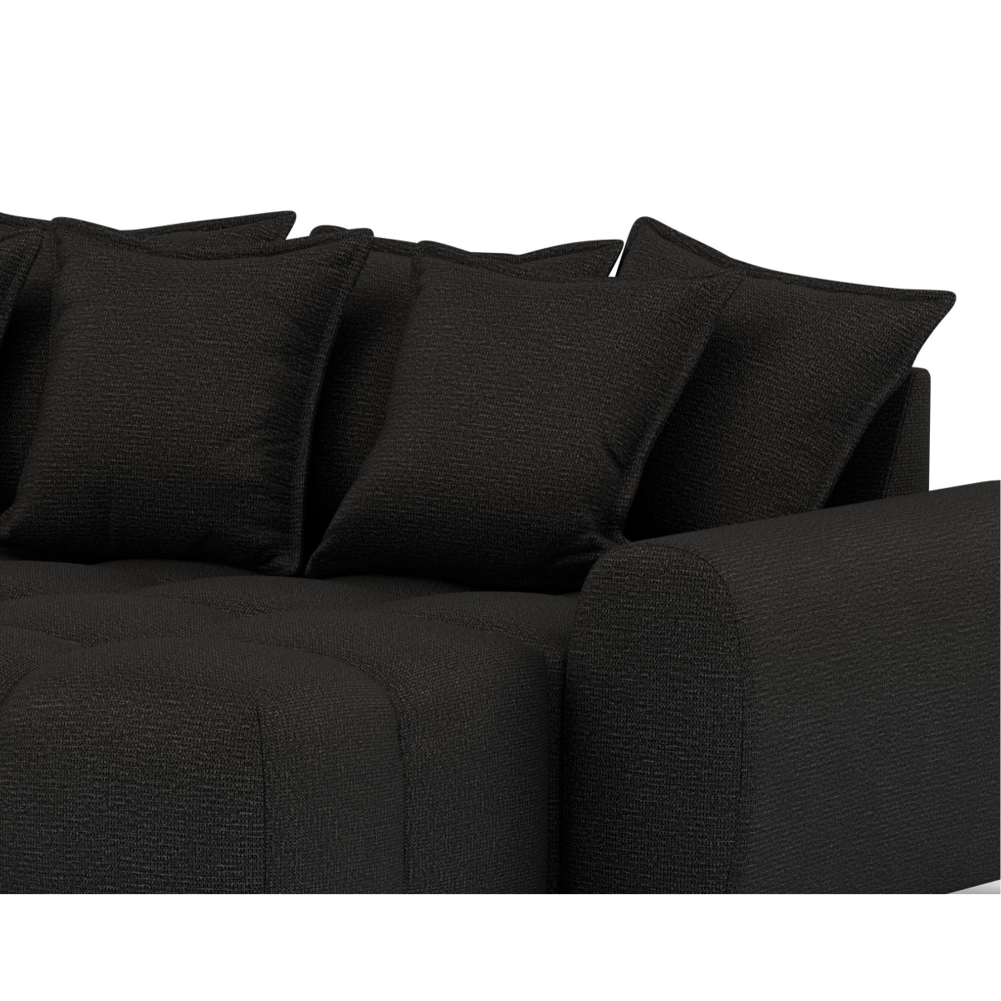 Adelaide - canapé d'angle réversible 4 places en tissu texturé - Noir