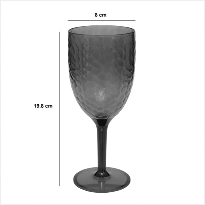 Verre à vin "Estiva" martelé gris