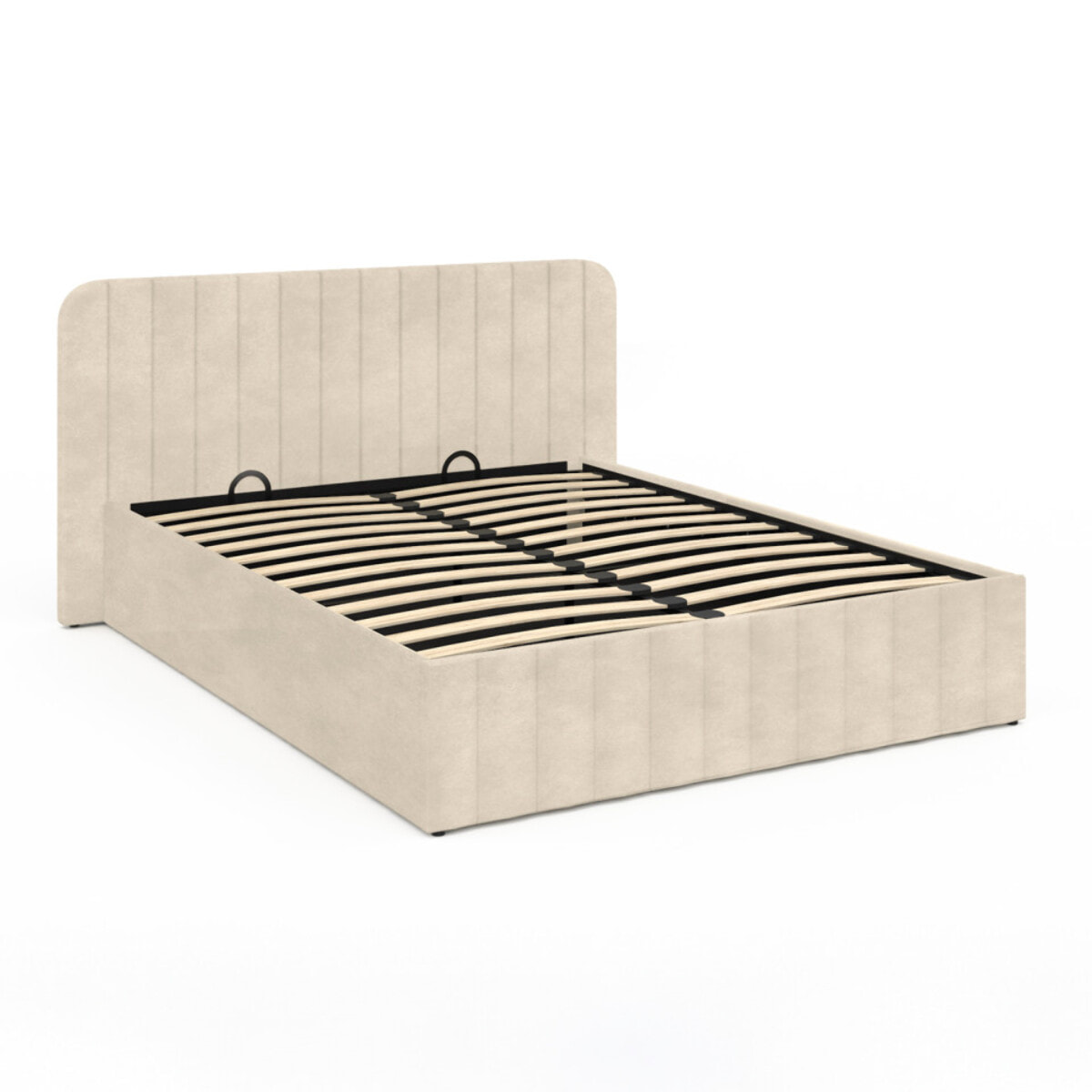 Lit coffre Valentina 140x190cm velours beige