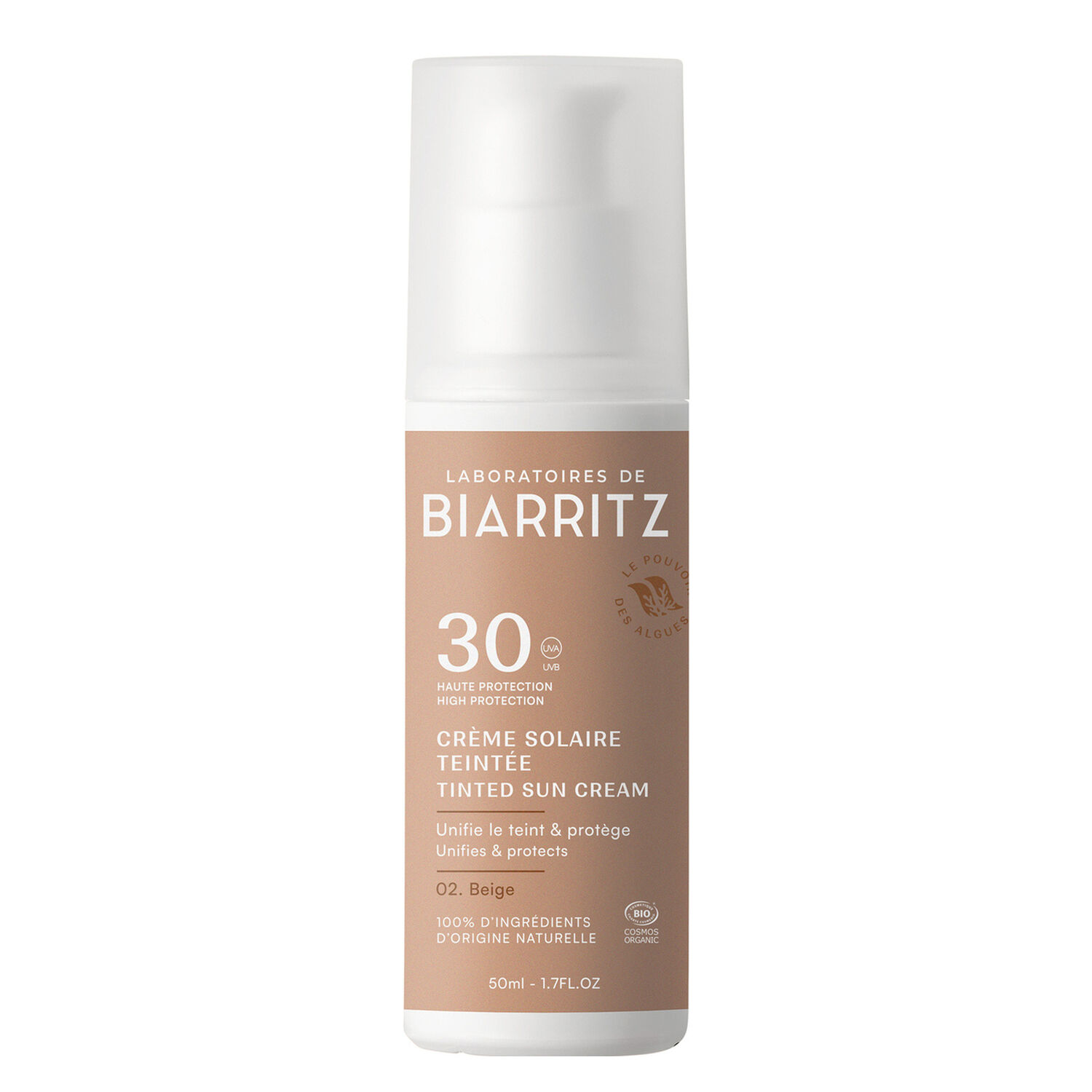Solaire SPF30 - Crème Solaire Teintée Unifiante Bio 30ml