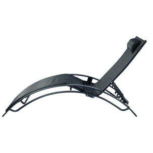 Lot de 2 transats ajustables noir MEDAN