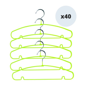 MSV Lot 40 Cintres Metal Plastifies Vert