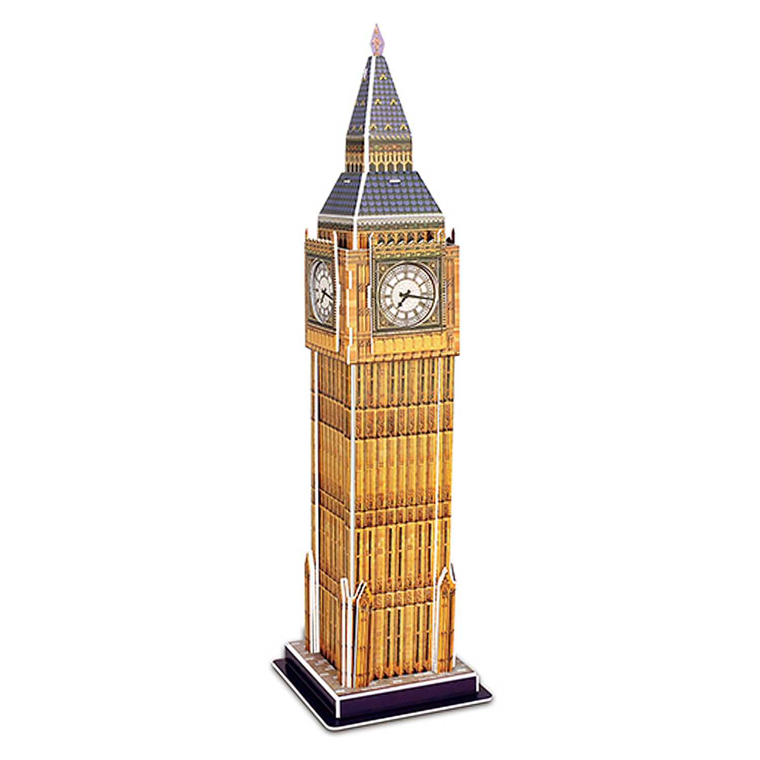 Puzle 3D de cartón del Big Ben en Londres. 31 piezas.