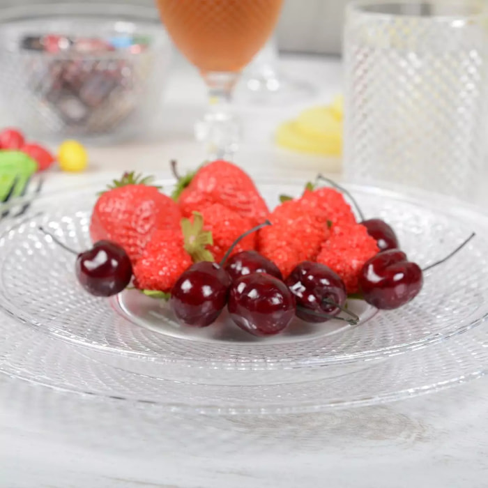 Lot de 6 ASSIETTE PLATE ACRYLIQUE DIAMANT