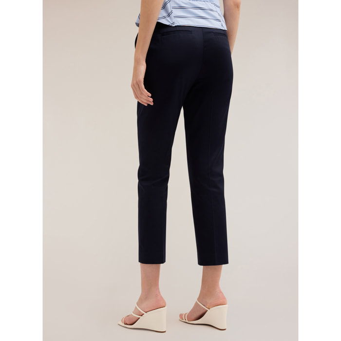 Motivi - Pantaloni regular in cotone - Blu