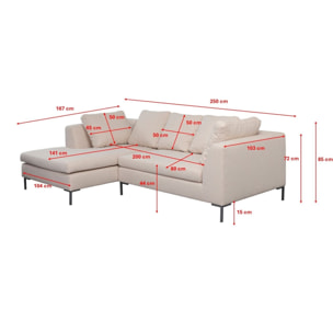 Canapé d'angle Gianna 250cm crème Kare Design