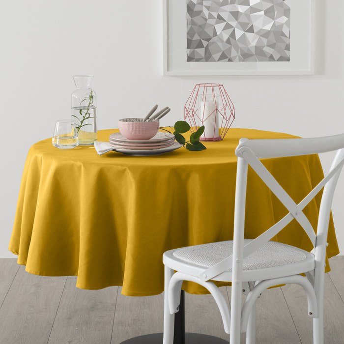 Nappe anti-tache - jaune ocre - D180 cm