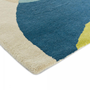 Tapis salon et chambre fait à la main en laine motif géométrique OLSO