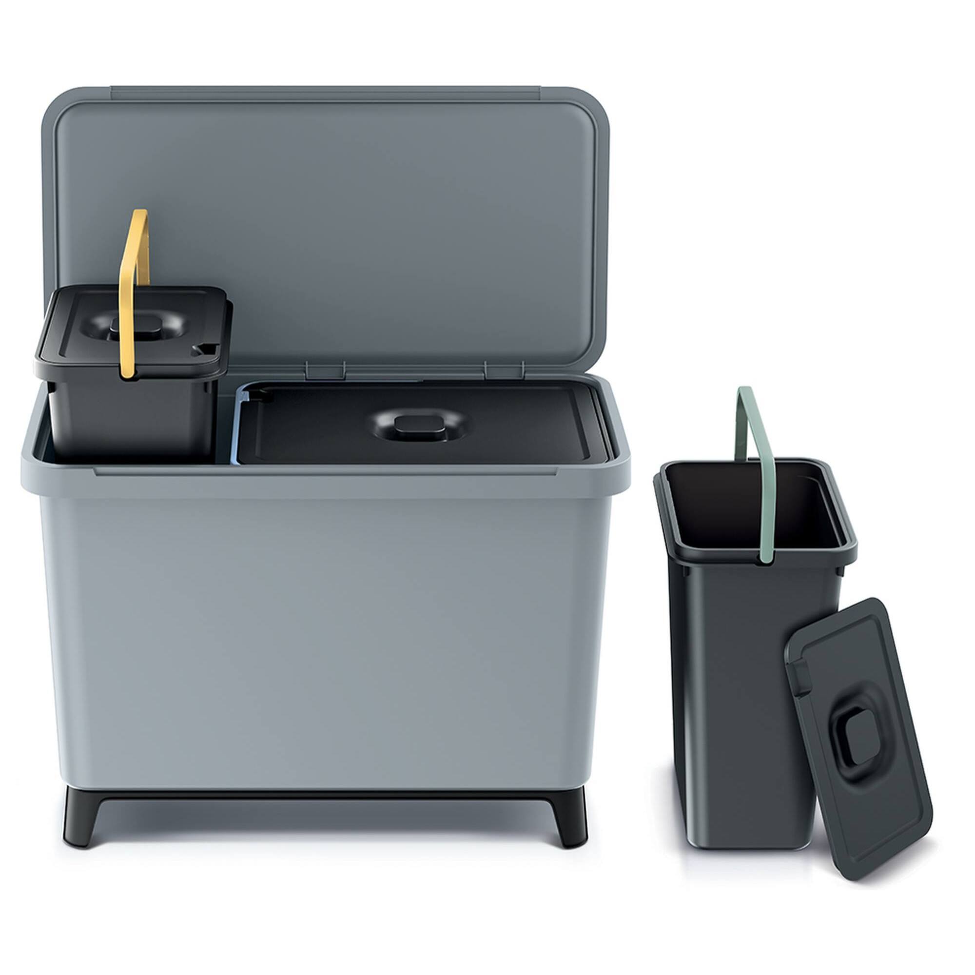 Sistema clasificador de reciclaje 1x10l + 1x23l color gris keden
