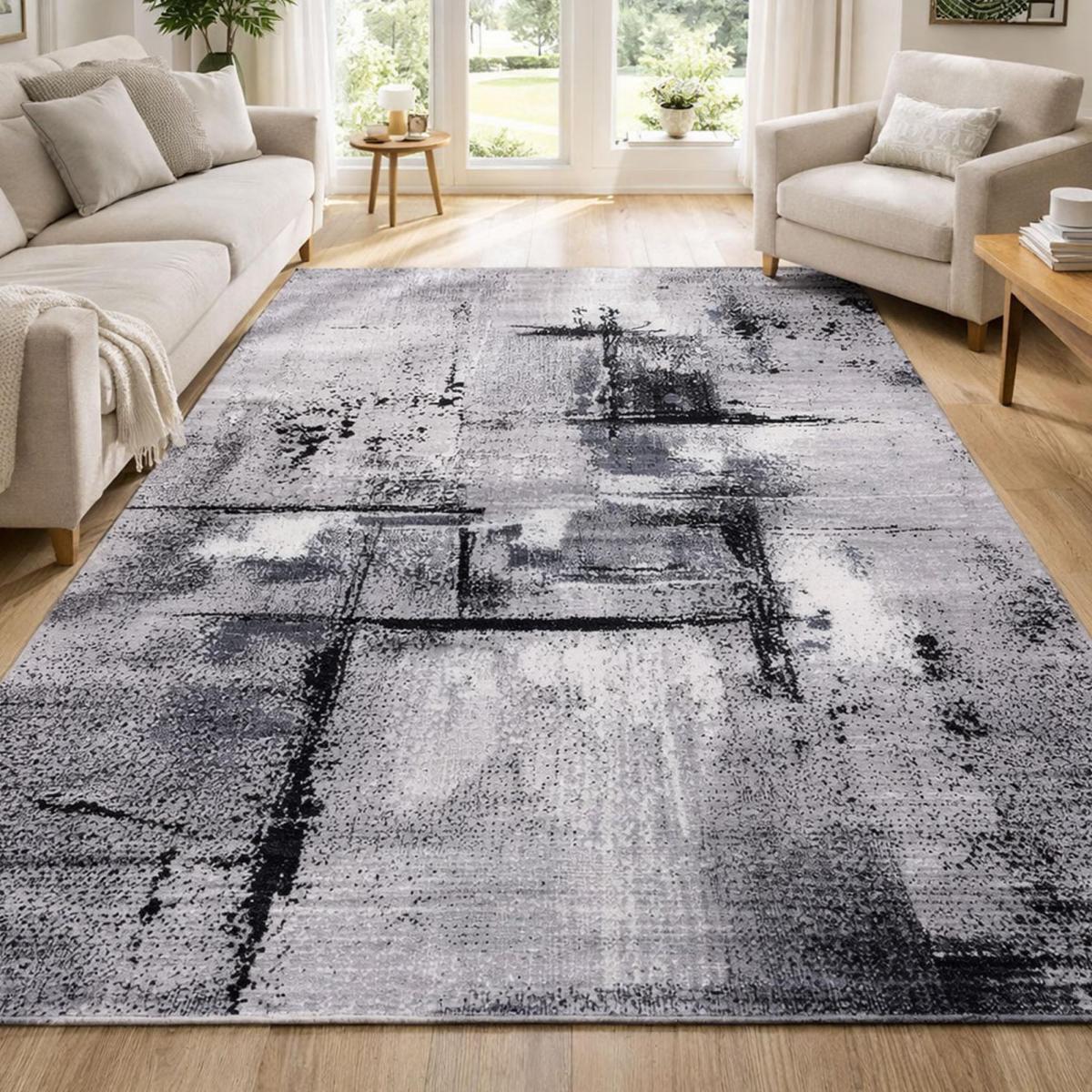Tapis salon et chambre tissé motif abstrait LOLE