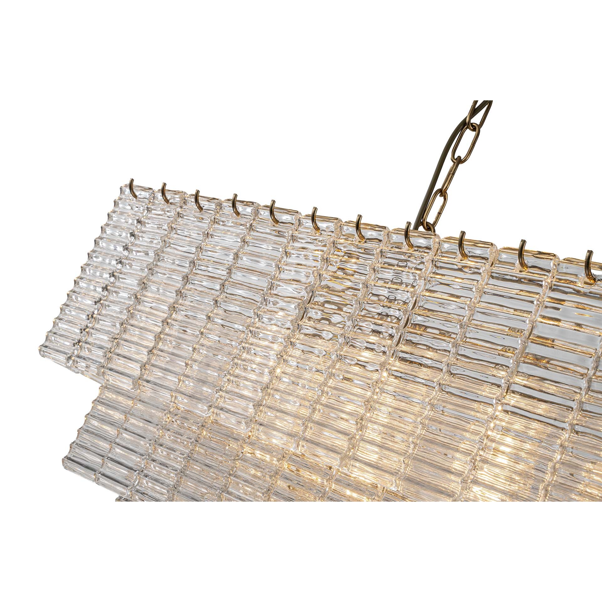 Lampara Techo Cristal Metal Dorado 103x36x42 Cm