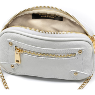 Asola borsa a tracolla, in pelle autentica finitura dollaro.