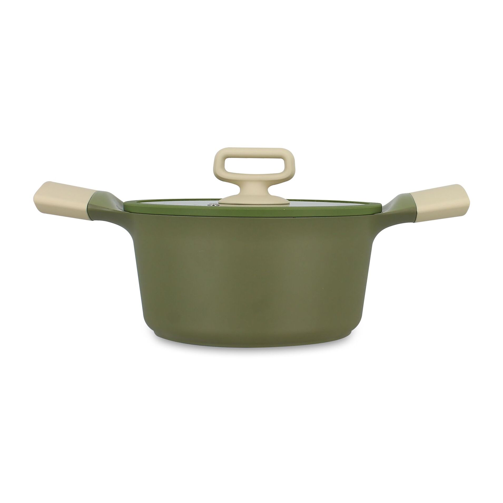 Faitout 24cm en fonte d'aluminium vert - tous feux ANNA