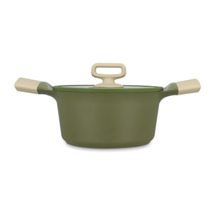 Faitout 24cm en fonte d'aluminium vert - tous feux ANNA