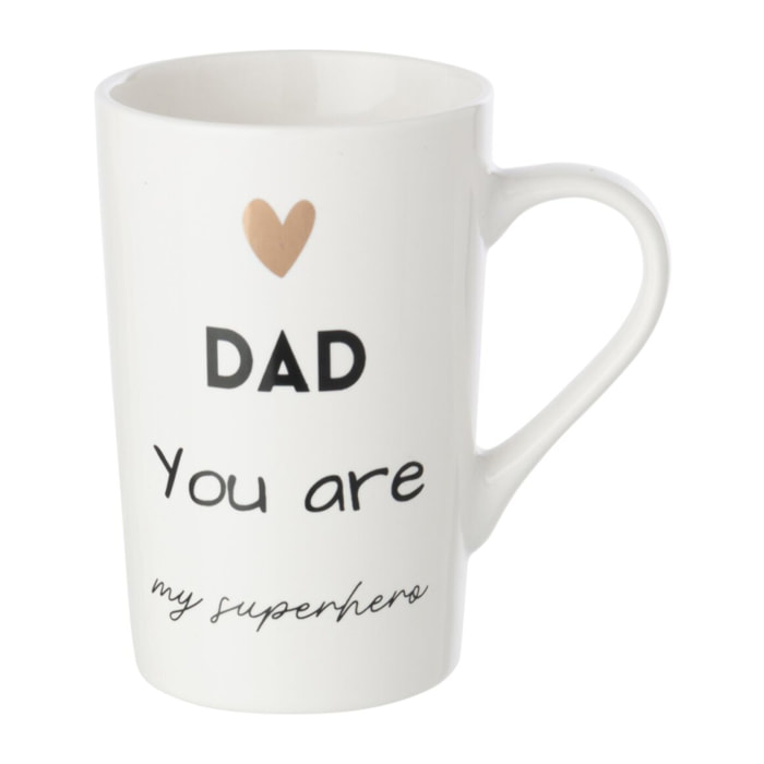 J-Line mug Dad - porcelaine - blanc/noir