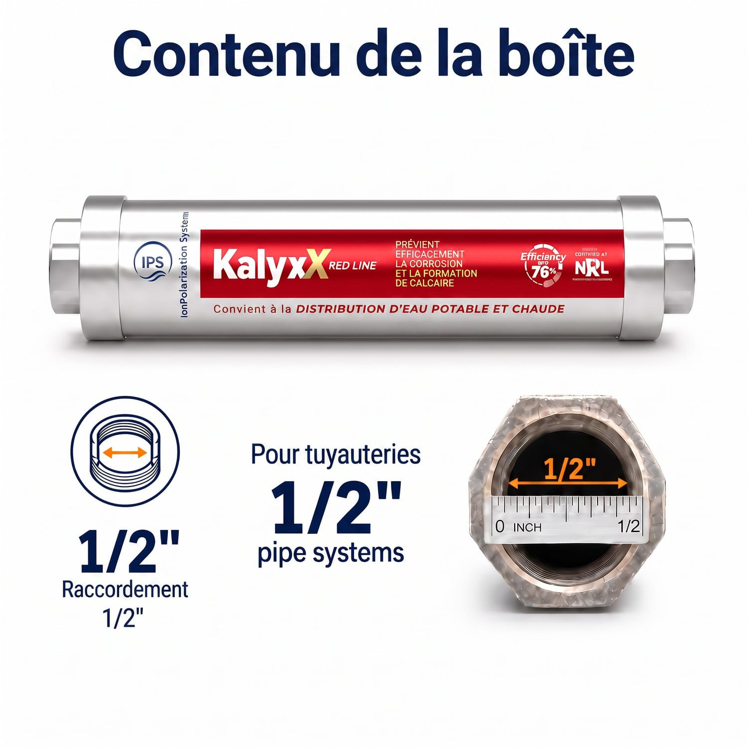 Alternative adoucisseur d'eau KalyxX Red Line 1/2" (IPSKXFRRG12)