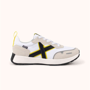 MUNICH MINI XEMINE 03 Zapatilla Deportiva Infantil en Blanco y Gris con Cordones
