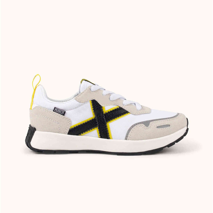 MUNICH MINI XEMINE 03 Zapatilla Deportiva Infantil en Blanco y Gris con Cordones