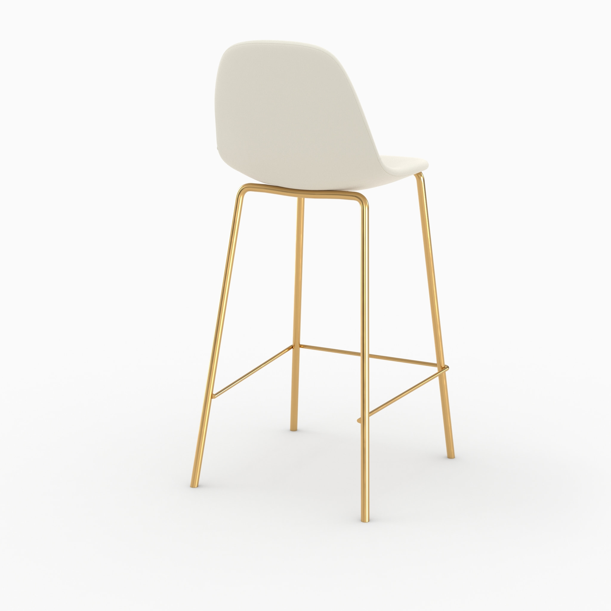 Lot de 2 chaises pour îlot central 65 cm en cuir synthétique blanc - Henrik