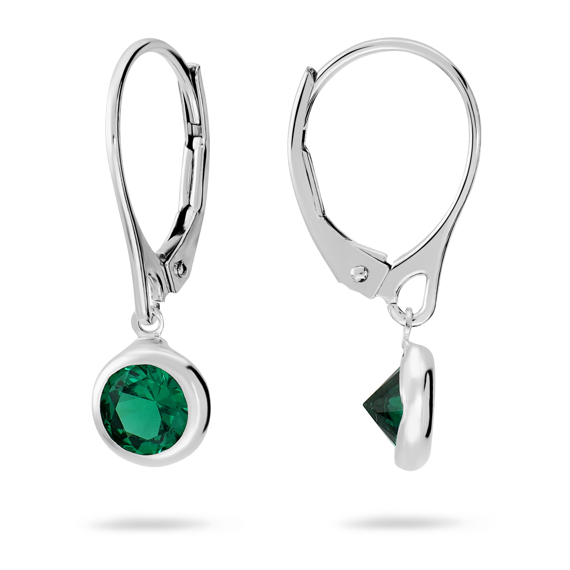 Orecchini Pendenti con Cubic Zirconia Verdi in Argento 925