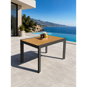 TONGA - Table de jardin 4 places en alu plateau polywood aspect bois