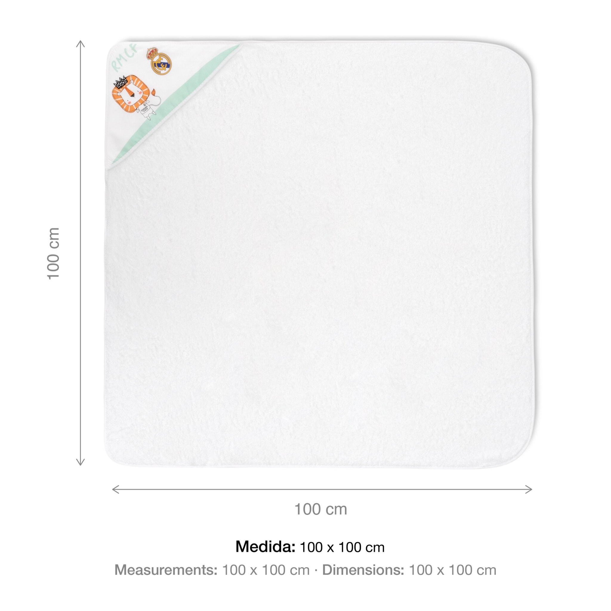 Capa de Baño 1X1 Real Madrid Leon Escudo Blanco