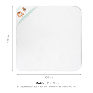 Capa de Baño 1X1 Real Madrid Leon Escudo Blanco