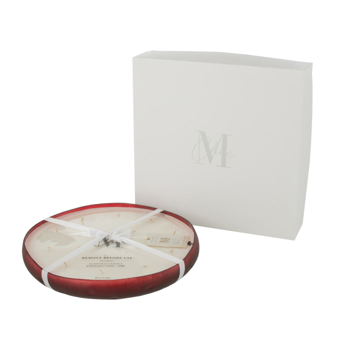 J-Line bougie parfumée M-Chic - Oud & Amber - verre - rouge - extra large - 35H