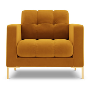 Fauteuil "Bali" en velours jaune