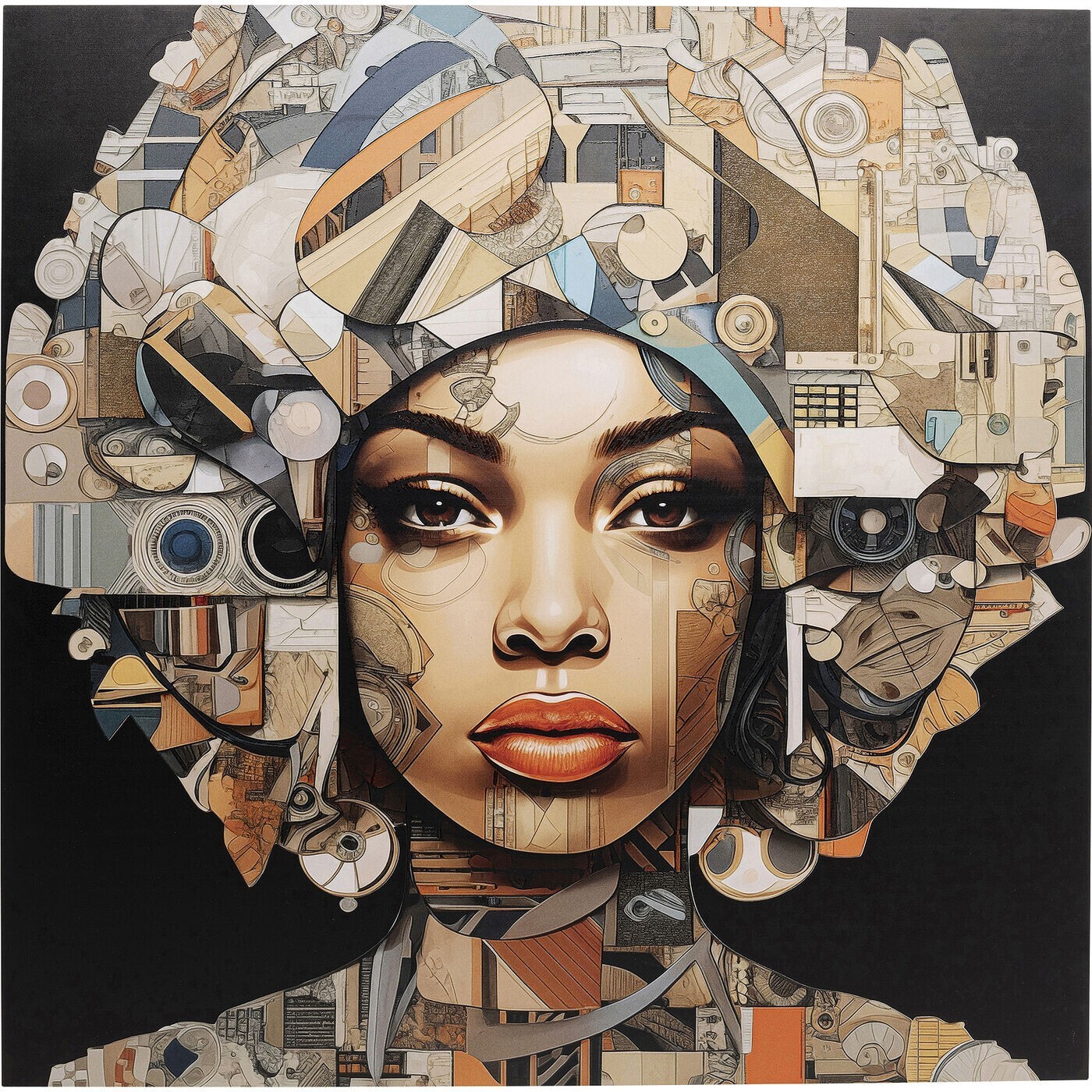 Tableau en verre femme Art Geo 80x80cm Kare Design