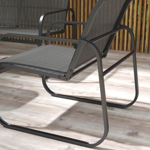Ensemble salon de jardin 2 fauteuils canapé 2 places table basse