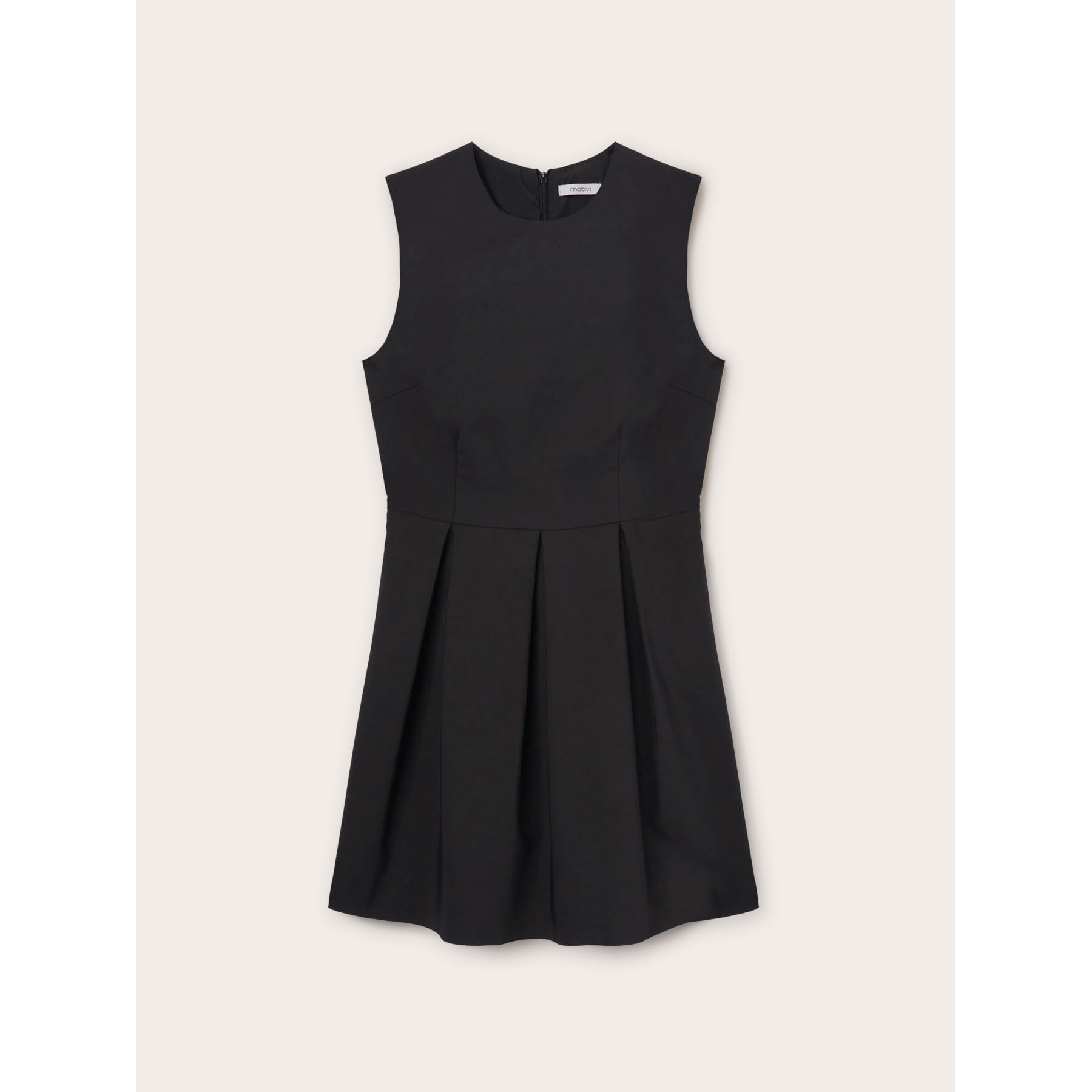 Motivi - Vestido corto con falda de tablas - Negro