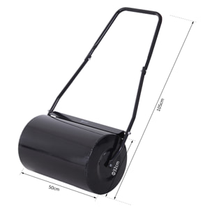 Rodillo de Césped Jardín Acero 38L Llena Agua Arena 32x50cm Asa Desmontable