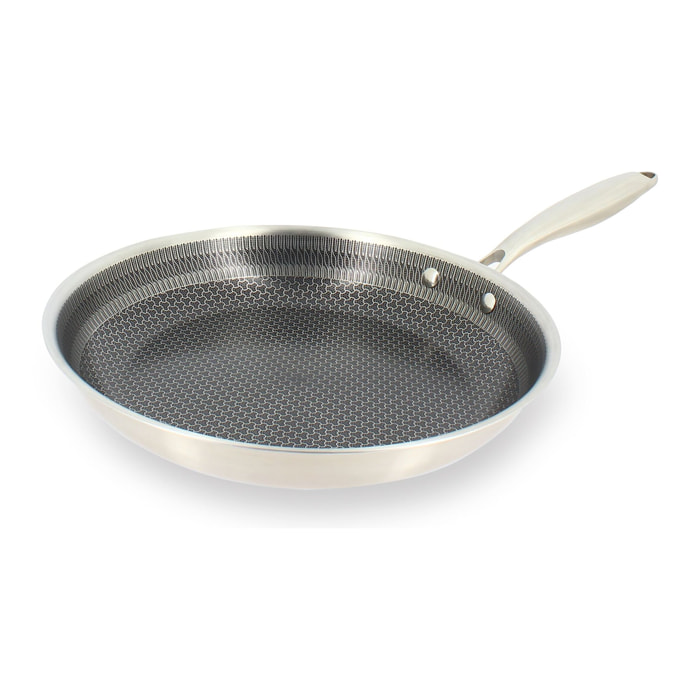 Poêle en acier inoxydable et céramique antiadhésif 30cm - tous feux TRINOX