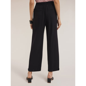 Motivi - Pantaloni fluidi con fondo regolabile - Nero