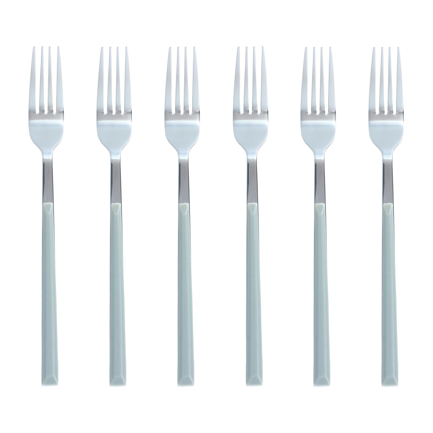 Lot de 6 fourchettes grises en acier inoxydable  COLORAMA