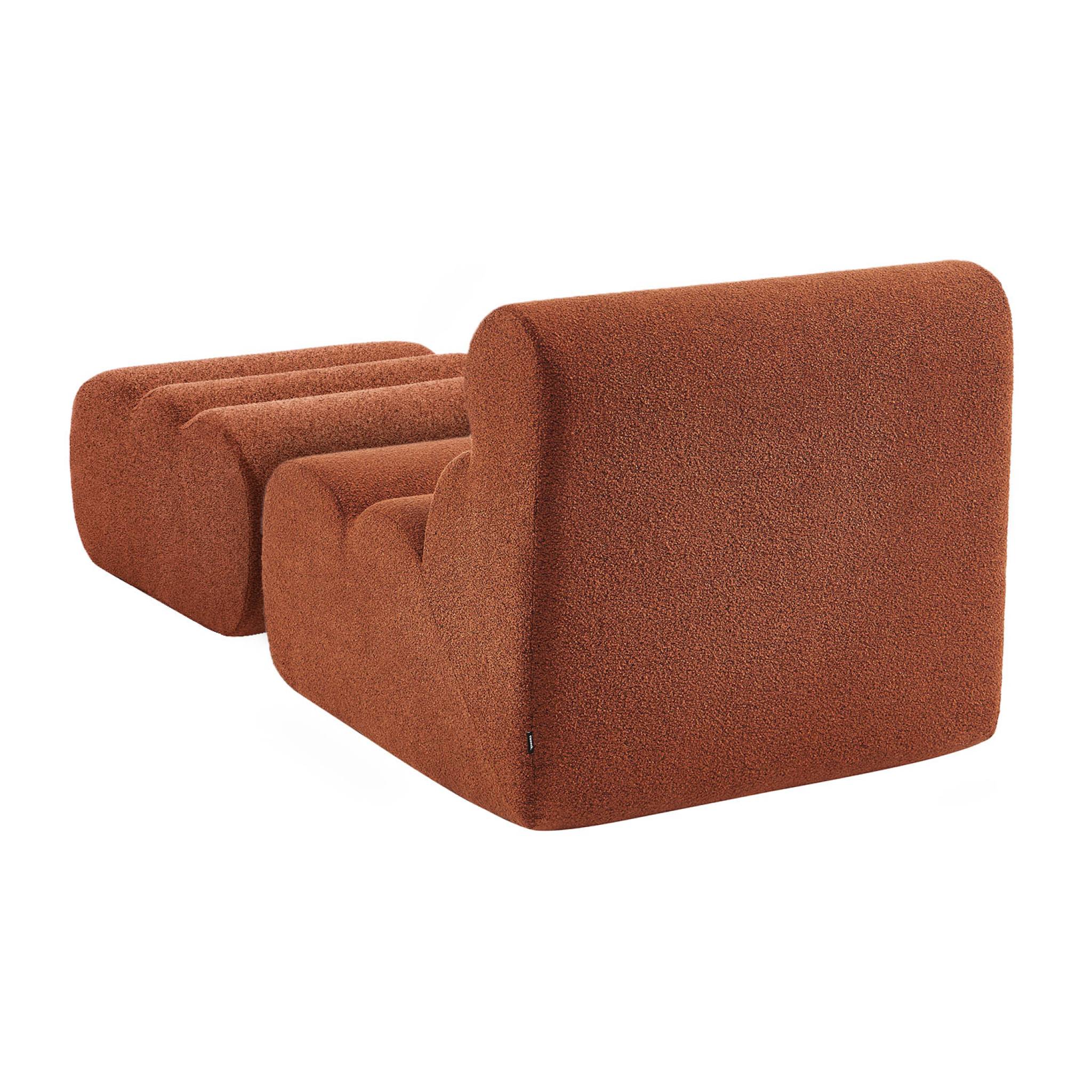 Chauffeuse compressée bouclette texturée 1 place avec repose pieds NOVA