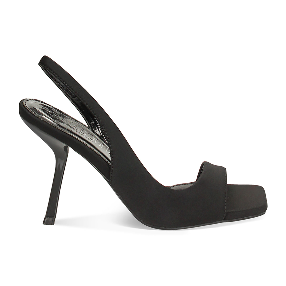Sandalo donna neri fashion, tacco 9,5 cm