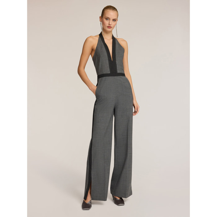 Motivi - Tuta lunga con scollo halter - Grigio